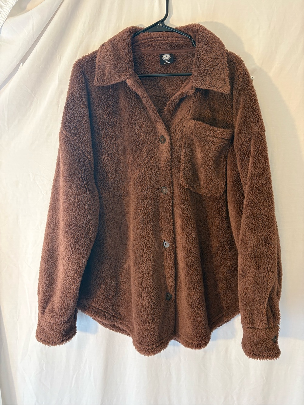 PacSun Plush Teddy Jacket in Rich Brown